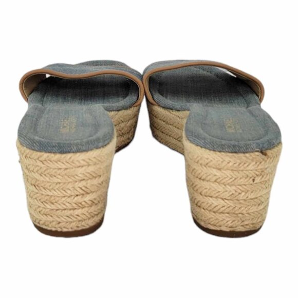 MICHAEL Michael Kors Denim Espadrille Wedge Sandals Women's Sz 6.5 - Picture 8 of 11
